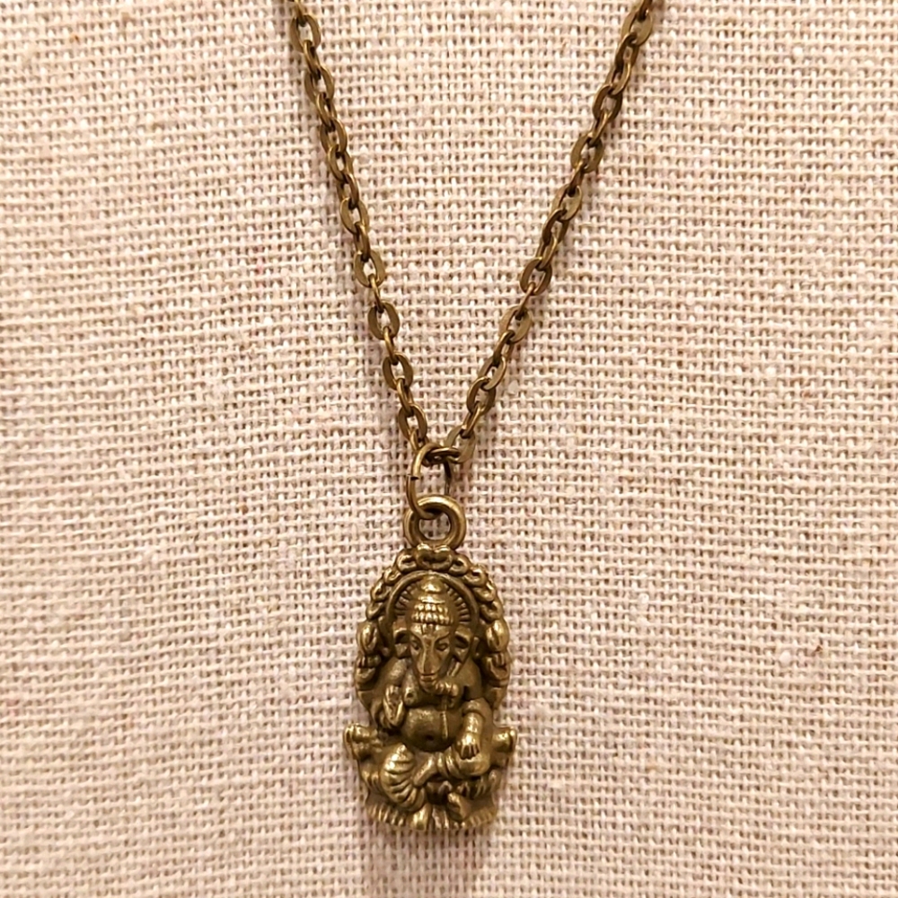 Bronze Color Ganesha Elephant Necklace